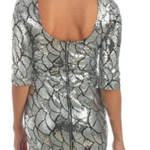 Arden B sequin silver party dress NYE night out